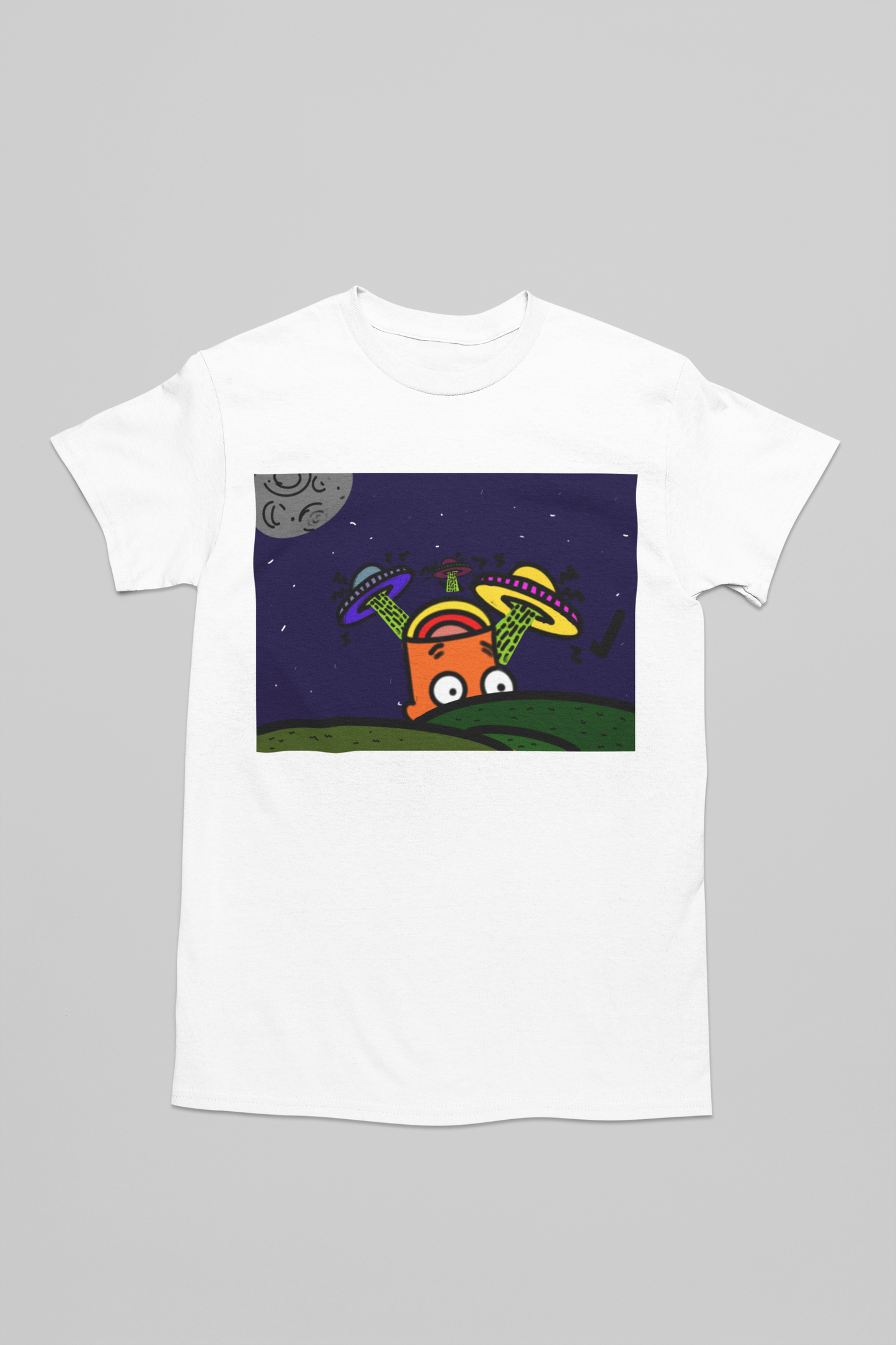 UFO Brain Abduction Short Sleeved T-Shirt