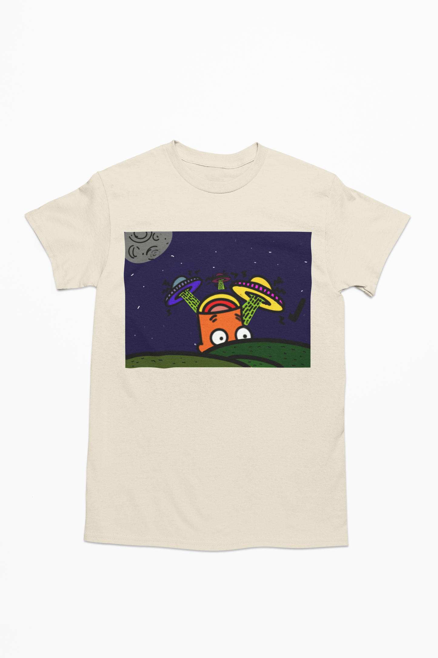 UFO Brain Abduction Short Sleeved T-Shirt