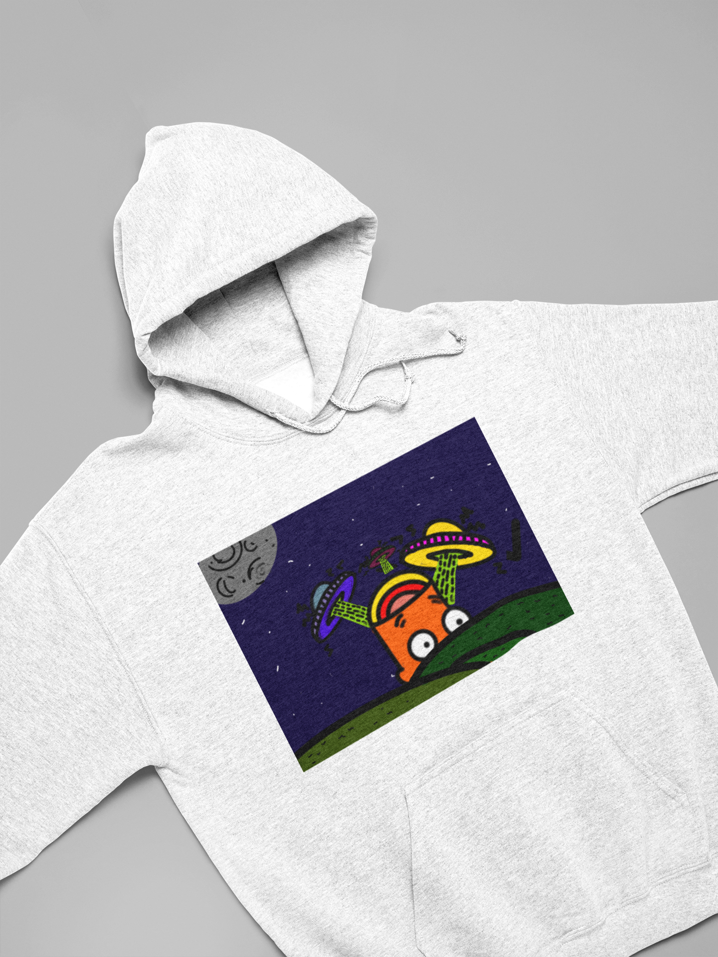 UFO Brain Abduction Pullover Hoodie Sweatshirt